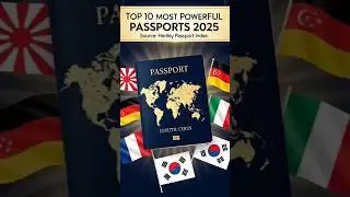 Top 10 World's Most Powerful Passports 2025 #henleypassportindex #top10