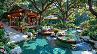 Forest Cafe Jazz Melodies | Garden Jazz Flow With Nature Sounds For Positive Mood, Study & Work