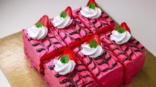 Strawberry Pastry | With Eggs / Eggless & Without Oven | Strawberry Cake Recipe | Yummy