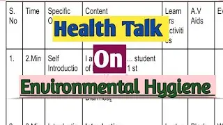 Health Talk On Environmental Hygiene #healthtalks #healtheducation