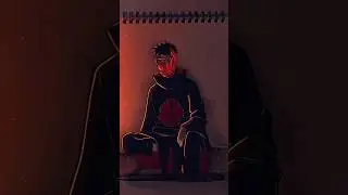 Drawing Obito - Lonely 🥺 |Glowart| #anime #shorts #art #animedrawing #naruto