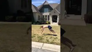 13 year old does DOUBLE backflip on grass😱