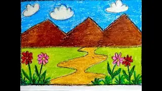 Simple Village Scenery Drawing Step by Step | #easy #drawing