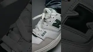 On feet look of the New Balance 550 &lsquo;White Team Forest Green&rsquo;