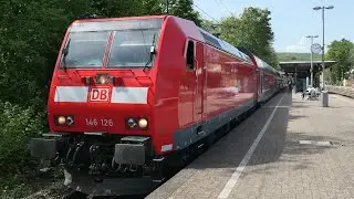 Germany: DB Regio Class 146 electric departs Hofheim (Taunus) on a DB Regio service to Frankfurt Hbf