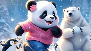 😱Wow! Our Cute Little Panda🐼 Playing in Snow ❄️ #panda #cartoon #ai