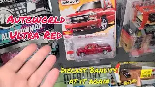 Autoworld Ultra Red! Walmart restocks, Tons of Hotwheels, plus the Diecast bandits are at it again.