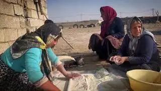How village women and nomads cook local bread on fire?| Village women and nomads baking bread #bread