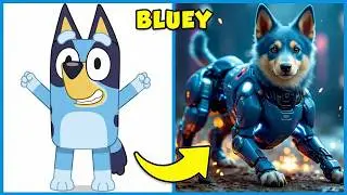 Bluey Versiunea Roboți 🤖🐶 + Gustările Preferate 🍭 Bluey, Bingo, Socks, Chilli, Bandit