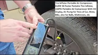 Tire Inflator Portable Air Compressor, ZUZEE 3X Faster Portable Tire Inflator, 150PSI