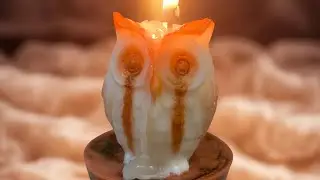 Halloween theme owl candle making process #viral #halloween #scentedcandles #owl #halloweendecor 