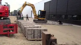 machinaal palleteren van klnkers voor machinaal herbestraten