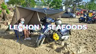 Moto Camp & Cook 🇵🇭 | Sea Urchin, Lechon & Oyster after Typhoon Odette|Cebu|Kymco Like 150i