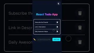 React.Js Todo Application 🔥 in one minute 👨&zwj;💻 #shorts #reactjs #reactjstutorial #react