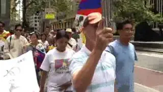 Tibetan Olympic Torch arrives in Sydney, Australia.