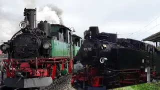 138 Jahre Streckenjubiläum auf der Lößnitzgrundbahn |99 713 und Traditionszug in Aktion