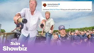 Jeremy Clarkson buys his biggest round ever as he delivers 1000 pints to Formula 1 team