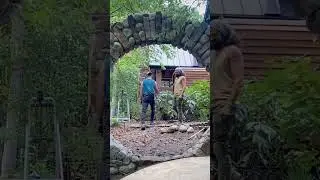 Removing the arch form and celebrating ⚒️ #stonemasonry #stonewall #architecture #building #stone