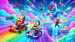 TRAPPED IN A VIDEO GAME! 👾🏎️ Minions vs Glitch Monster | Funny Minions 3D Animation