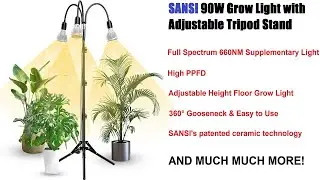 SANSI 90W Grow Light with Adjustable Tripod Stand | Product Review | Heirloom Reviews