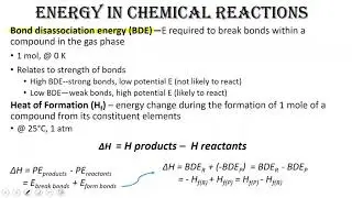 Energy in Chemical Reactions