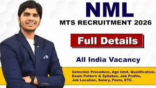 NML MTS Recruitment 2026 | Multi Tasking Staff | All India Vacancy | Male & Female | Full Details