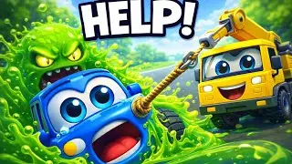 Green Slime Trap! 💚🚚 Rescue Mission for Kids | Funny Truck Cartoon