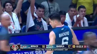 Chris Banchero with a 4-pt shot for Meralco vs Magnolia | PBA SEASON 49 GOVERNORS&rsquo; CUP