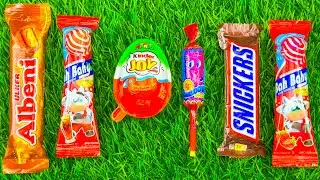 ASMR Most Popular Candys / some lots of colorful rainbow lollipop candy / unpacking chocolate eat