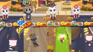 TALKING TOM GOLD RUN----COWBOY TOM AND COWBOY ANGELA AND VALKYRIE ANGELA this is funny 😂
