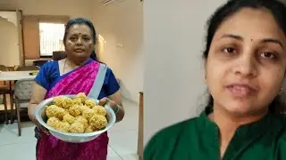 મકરસંક્રાંતિ (ઉત્તરાયણ ) માટે સાસુમા સાથે મળી ને મમરા ના લાડુ બનાવ્યા .