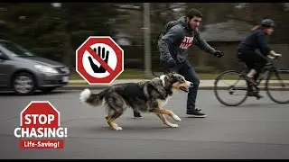 Stop Dog Chasing Cars & Bikes (Life-Saving Training!) 🚗🚴♀️#dog, #animals