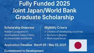 Joint Japan World Bank Scholarship | Fully Funded