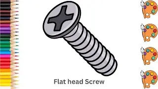 Flat head Screw - Sketch Art and Paint | Step by step tutorial | Pencil to Palette