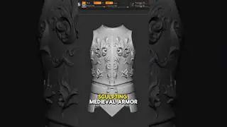 Скульптура средневековых доспехов #blender3d #zbrush #3dsculpt #armor #ornament