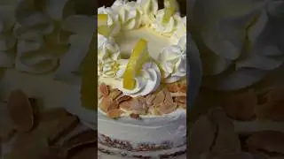 Lemon Cream Cake not too sweet Lemon Sponge Cake with homemade lemon curd and cream #shorts #lemon