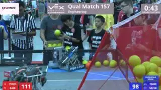 VEX Worlds 2016 - VRC High School - Engineering - Qual 157 (7972D 8430) 180 vs 239 (7682E 5221B)