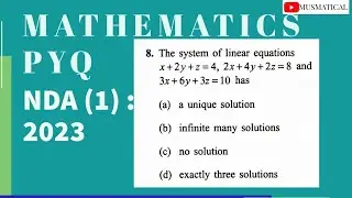 NDA(1) : 2023, MATHEMATICS PYQ