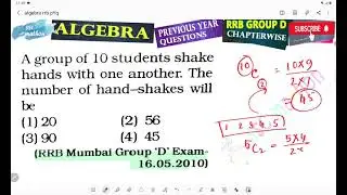a group of 10 students shake hands with one another the number of handshakes will be