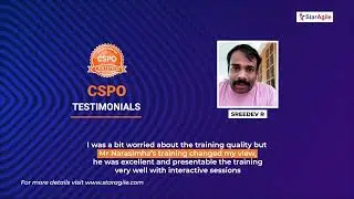 Sreedev R | CSPO Training Review