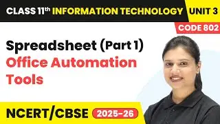 Spreadsheet (Part 1) - Office Automation Tools | Class 11 IT Unit 3 (Code 802) Part B | CBSE 2025-26