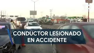 Conductor es proyectado hacia muro de divisi&oacute;n en carretera a Laredo en Apodaca, NL