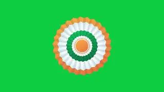 Indian Tricolor Patriotic Badges Animation | Green Screen