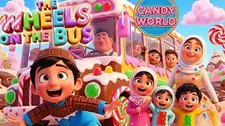 Wheels on the Bus Candyland World 🍭🚌 | Islamic Kids Poem | Muslim Nursery Rhymes