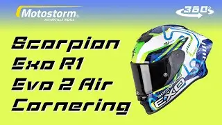 Scorpion Exo R1 Evo 2 Air Cornering blu verde