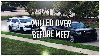 PULLED OVER BEFORE TRUCK MEET/ TIRE TREAD FALLS OFF OF TIRE