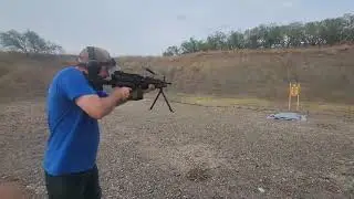 Jeremy Dixon firing 5.56x45mm M249 Squad Automatic Weapon (SAW)