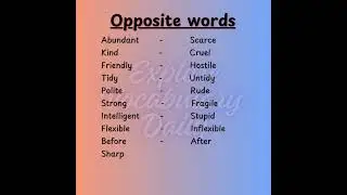 Opposite words Explore Vocabulary Daily #oppositewords #english #vocabulary #englishgrammar