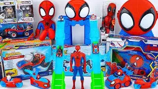 Marvel Spiderman Unboxing Review| Spidey Dual Race Mega Jump | Spidey Dino-Webs Treehouse Set | ASMR