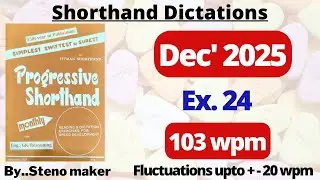 #24 #December 2025 Progressive magazine #103 wpm English shorthand dictation #SSC steno